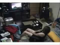 A mature, fat neighbor slut touches her pussy while watching porn.
